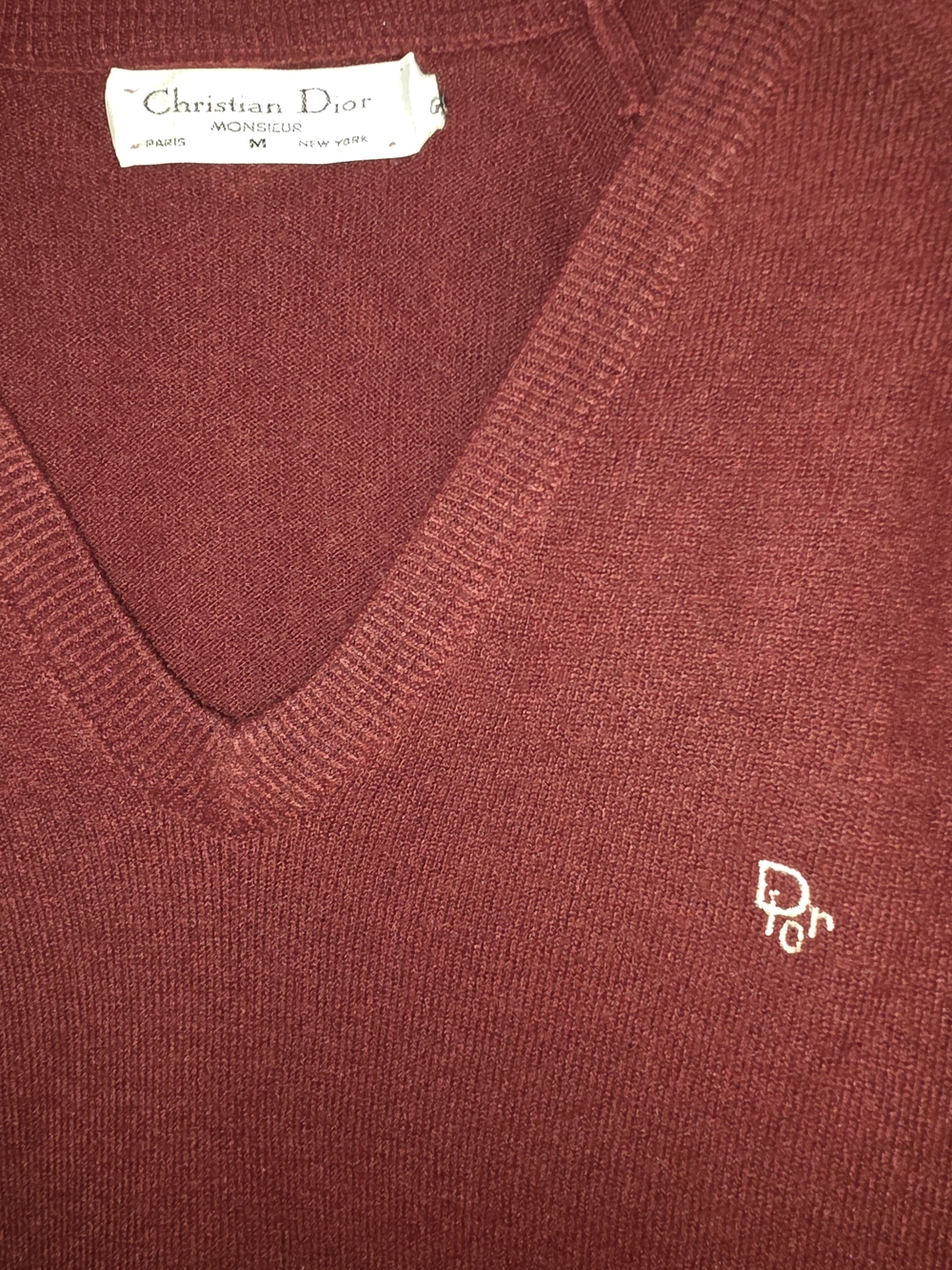 Christian Dior Monsieur 100% Cashmere V-Neck Sweater - Brick Red - Size M - Picture 2 of 10